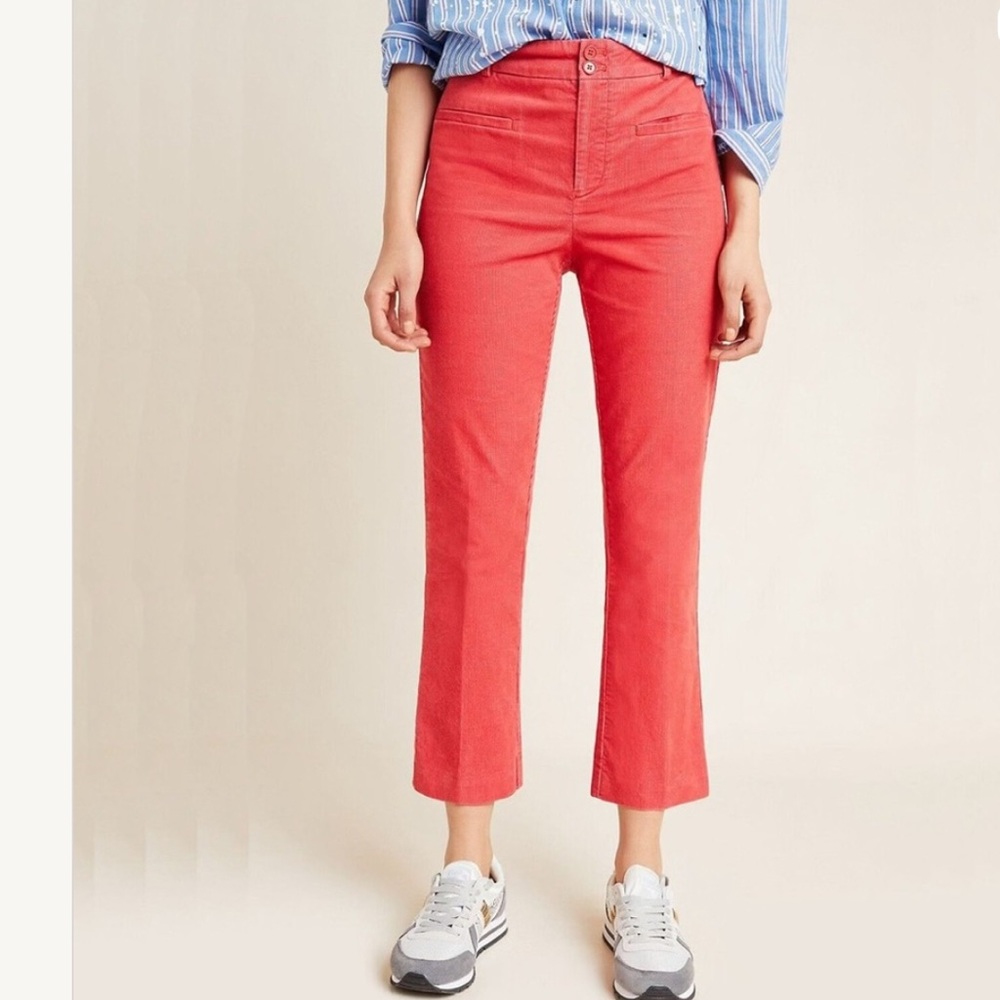 Anthropologie The Essential Corduroy Cropped Flare Trouser Pants